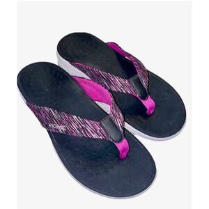 Vionic Kapel Sandals Thong Slide Flip Flop SlipOn Orthaheel Pink Gray Women’s 10